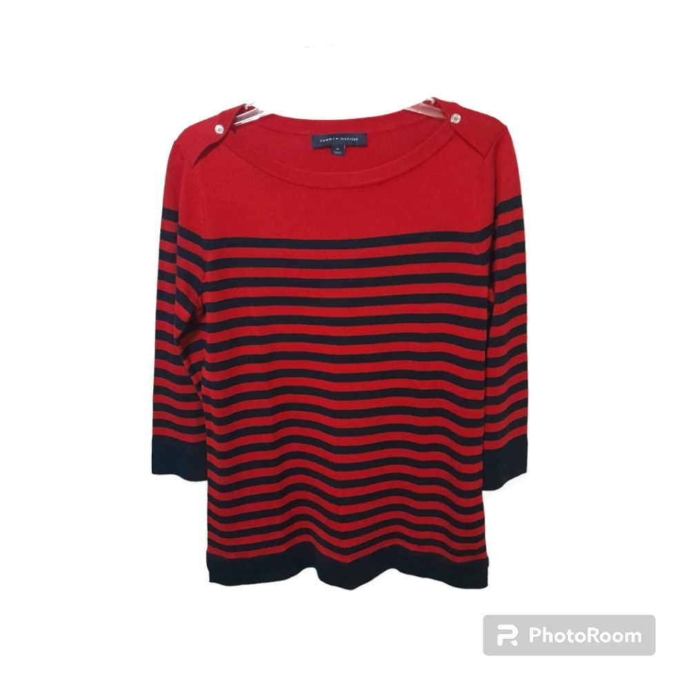 Tommy Hilfiger Striped Boatneck Top, M